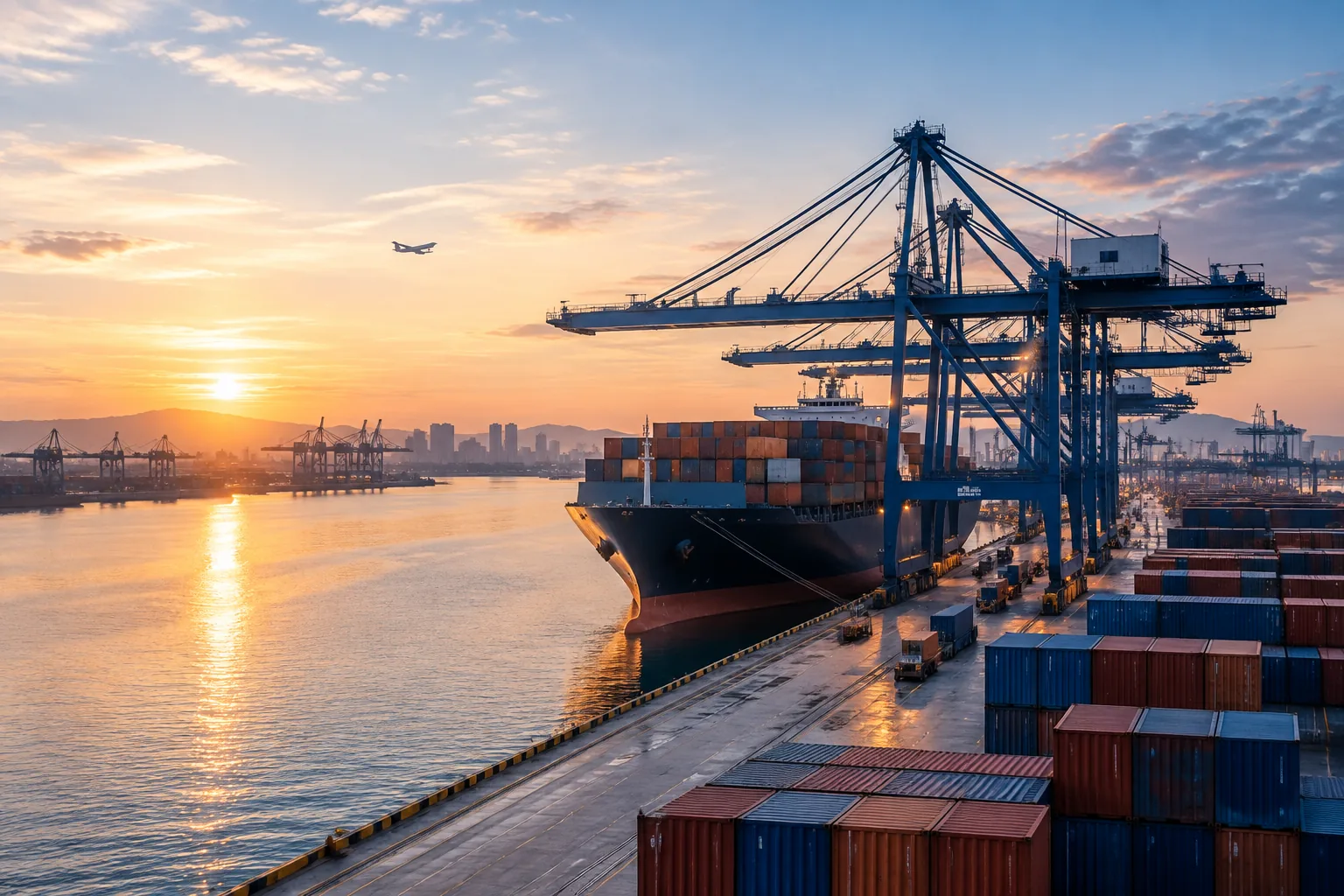 AI-generated conceptual illustration of a logistics team reviewing general cargo documents and packing